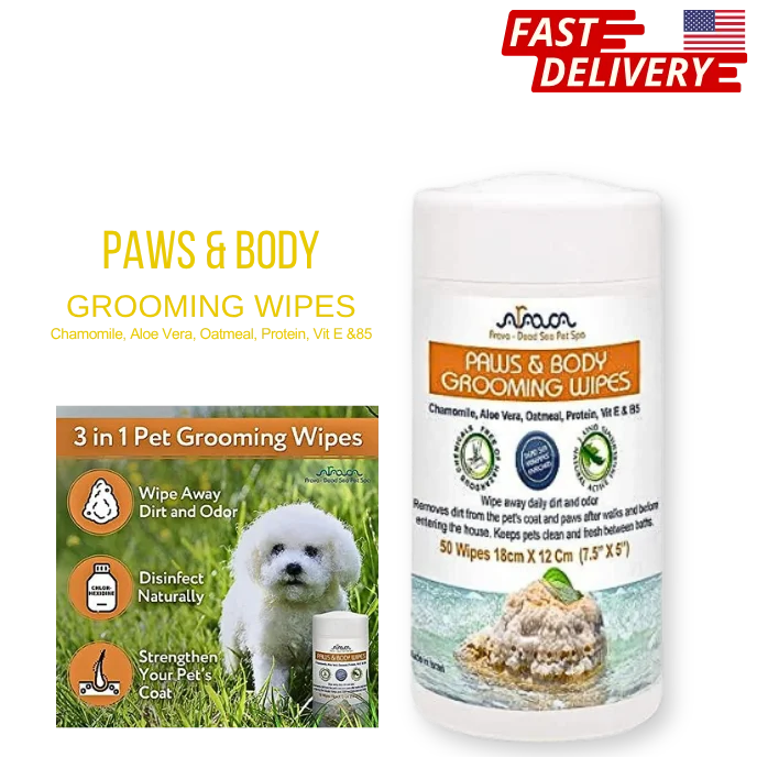 Arava Dog and Cat Wipes for Pet Grooming with Chlorhexidine and Silk