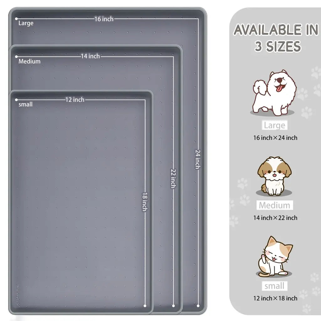 MateeyLife Silicone Cat & Dog Food Mat – Waterproof, Anti-Slip, Raised Edge Pet Feeding Mat