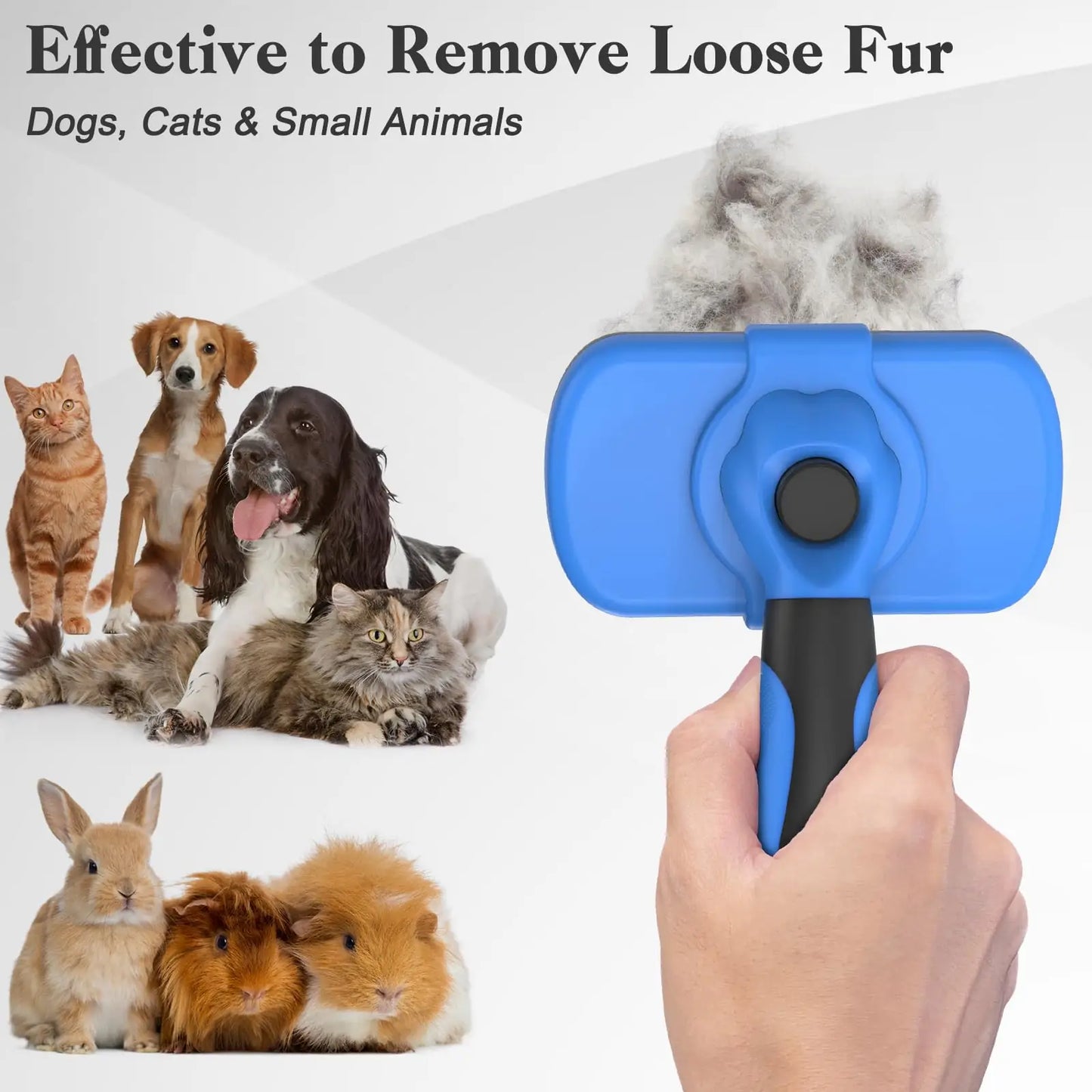 Self-Cleaning Slicker Brush for Dogs & Cats – Gentle Deshedding Tool