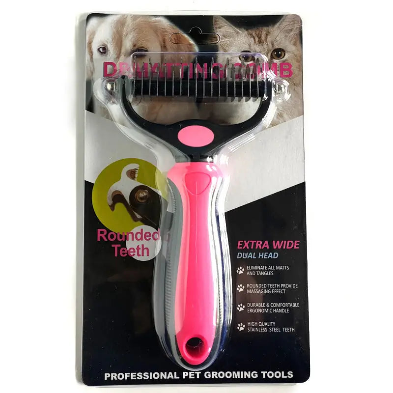 ProGroom Detangling Comb - Stainless Steel De-Matting Tool for Long-Haired Pets