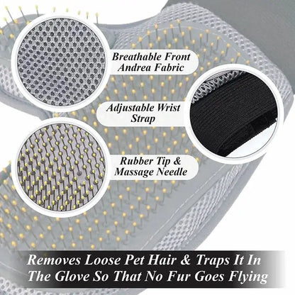 Steel Needle Pet Grooming Gloves – Hair Removal & Bath Brush for Cats & Dogs