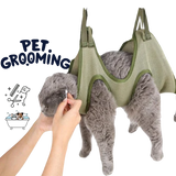 Pet Grooming Hammock with Nail Clipper – Hanging Grooming Kit for Cats & Dogs