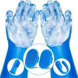 Bath Brush Finger Toothbrush for Dogs & Cats – Silicone Grooming Gloves Kit