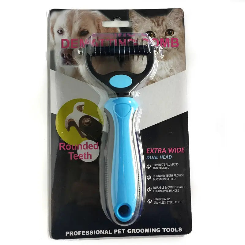 ProGroom Detangling Comb - Stainless Steel De-Matting Tool for Long-Haired Pets