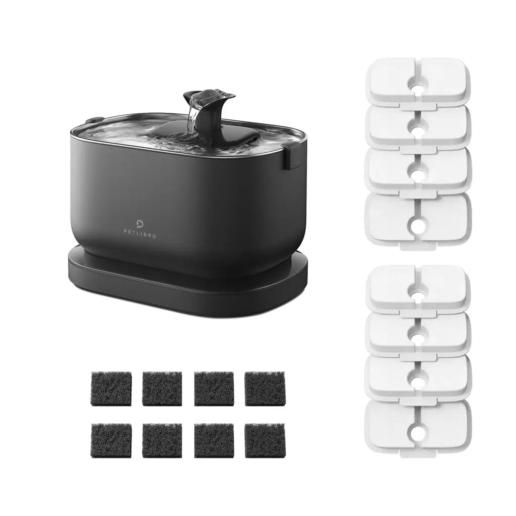 PETLIBRO Cordless Cat Water Fountain | 84oz Battery-Operated | Radar Sensor, 4-Stage Filter & SS Tray | Black