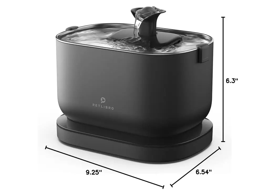 PETLIBRO Cordless Cat Water Fountain | 84oz Battery-Operated | Radar Sensor, 4-Stage Filter & SS Tray | Black