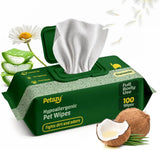 Pet Wipes for Dogs & Cats | XL 8x8in | Hypoallergenic | Chamomile, Lavender or Unscented
