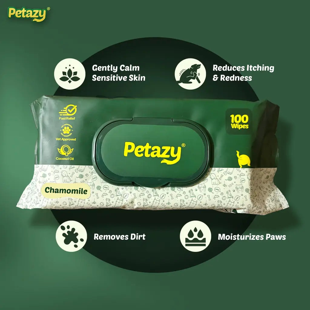 Pet Wipes for Dogs & Cats | XL 8x8in | Hypoallergenic | Chamomile, Lavender or Unscented
