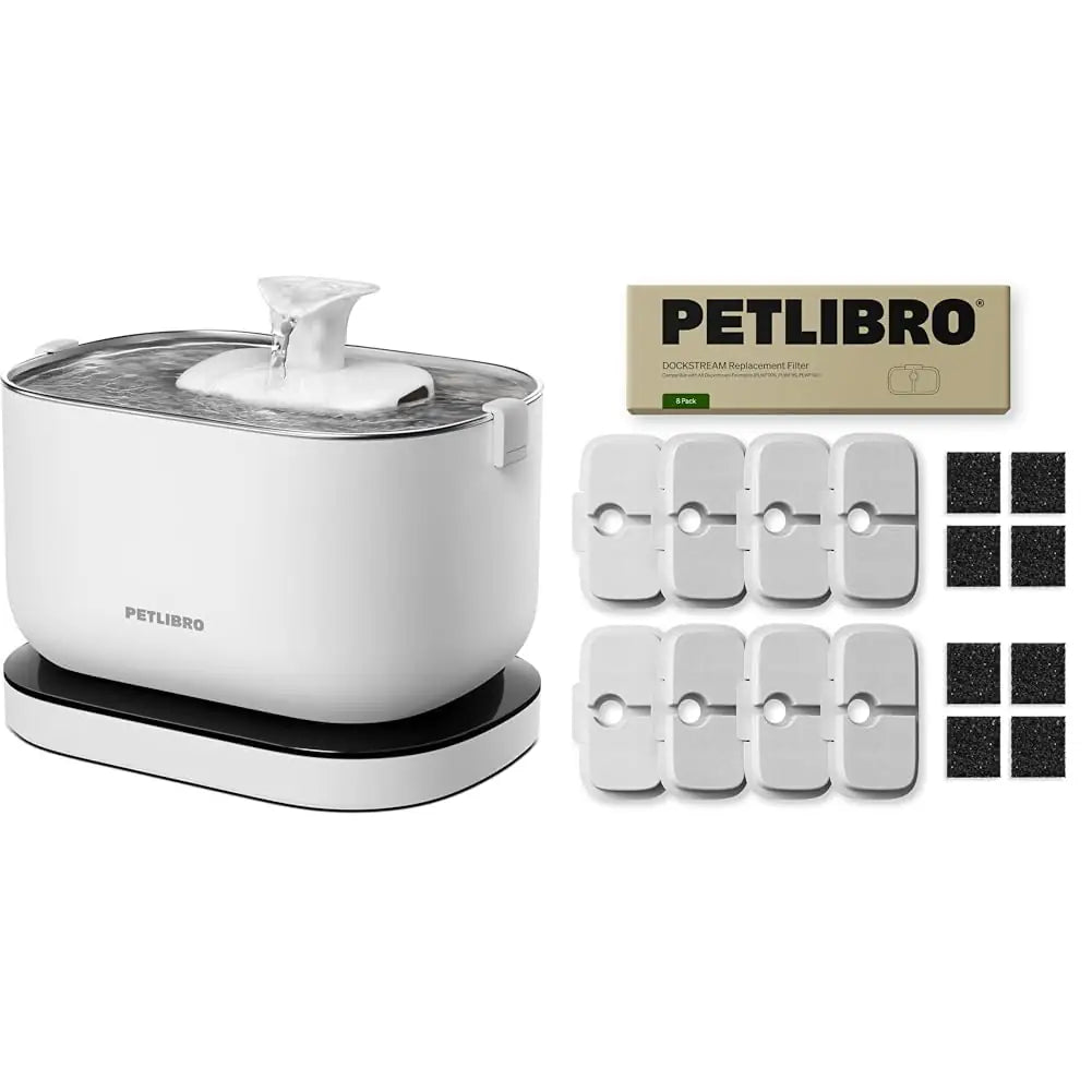 PETLIBRO Cordless Cat Water Fountain – 84oz, Battery Operated, Radar Sensor, White