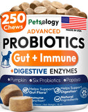 Petsology Probiotic Chews for Dogs – 250 Count | Digestive Enzymes, Prebiotics & Gut Health