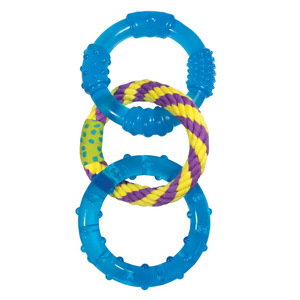 Petstages Dental Links Dog Chew Toy – Puppies &Adults, Strong Chewers, Multiple Textures & Rope