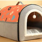 Cozy Corner Pet Bed - Semi-Enclosed Washable Dog & Cat House