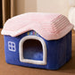 Double-Roof Pet House – Washable Tent Bed for Dogs & Cats