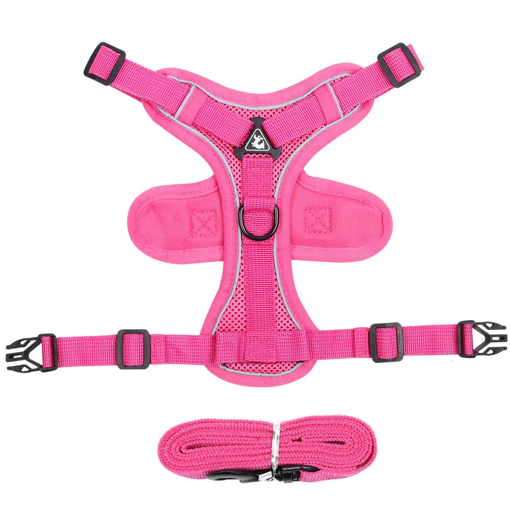 Reflective Vest Harness & Leash – Breathable for Dogs & Cats