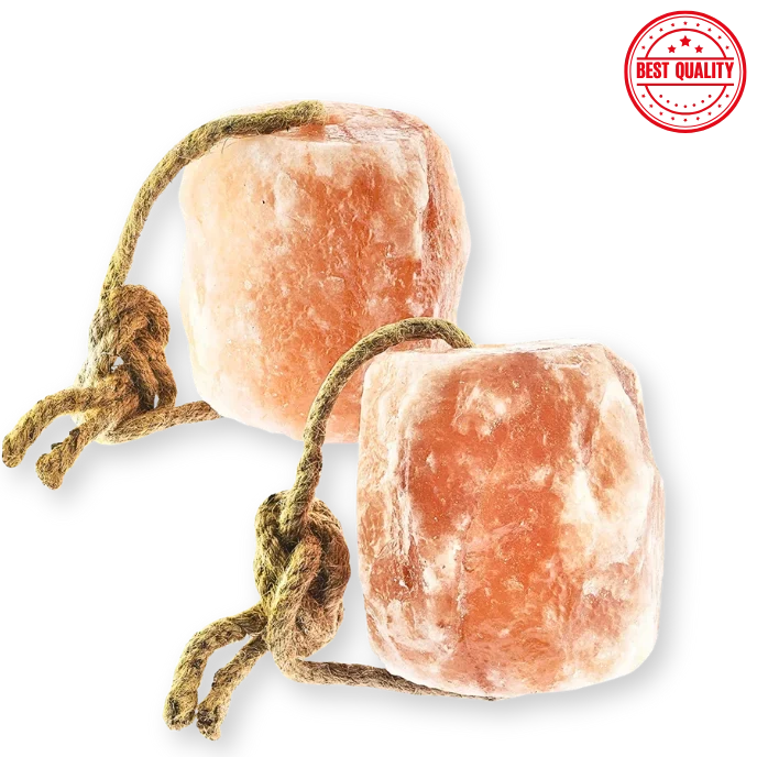 Himalayan Animal Lick Salt On Rope for Horses, Deer, and Livestock