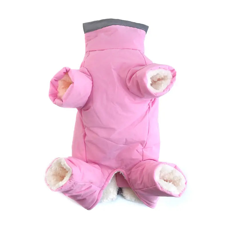 Arctic Glow Reflective Jacket - Plush Winter Dog Coat