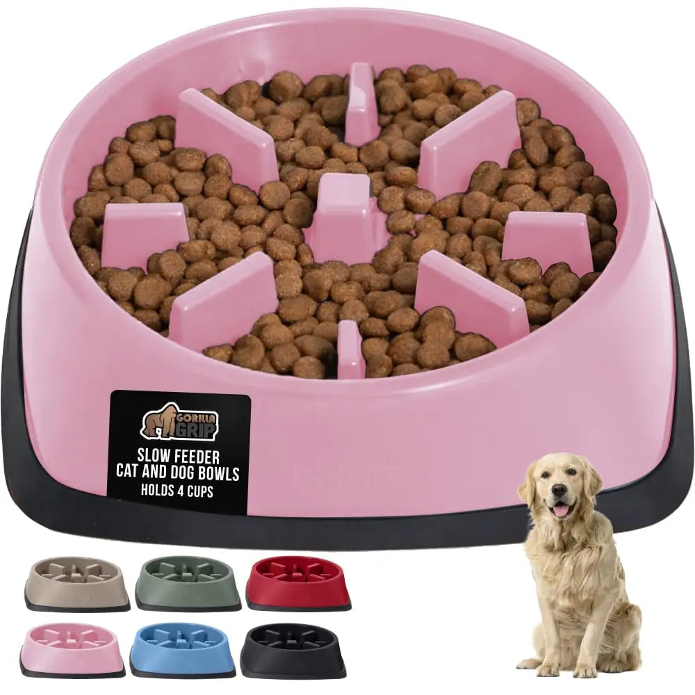 GORILLA GRIP Slow Feeder Dog Bowl | Stop Bloat & Improve Digestion