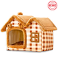 Double-Roof Pet House – Washable Tent Bed for Dogs & Cats