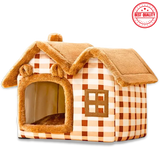 Double-Roof Pet House – Washable Tent Bed for Dogs & Cats