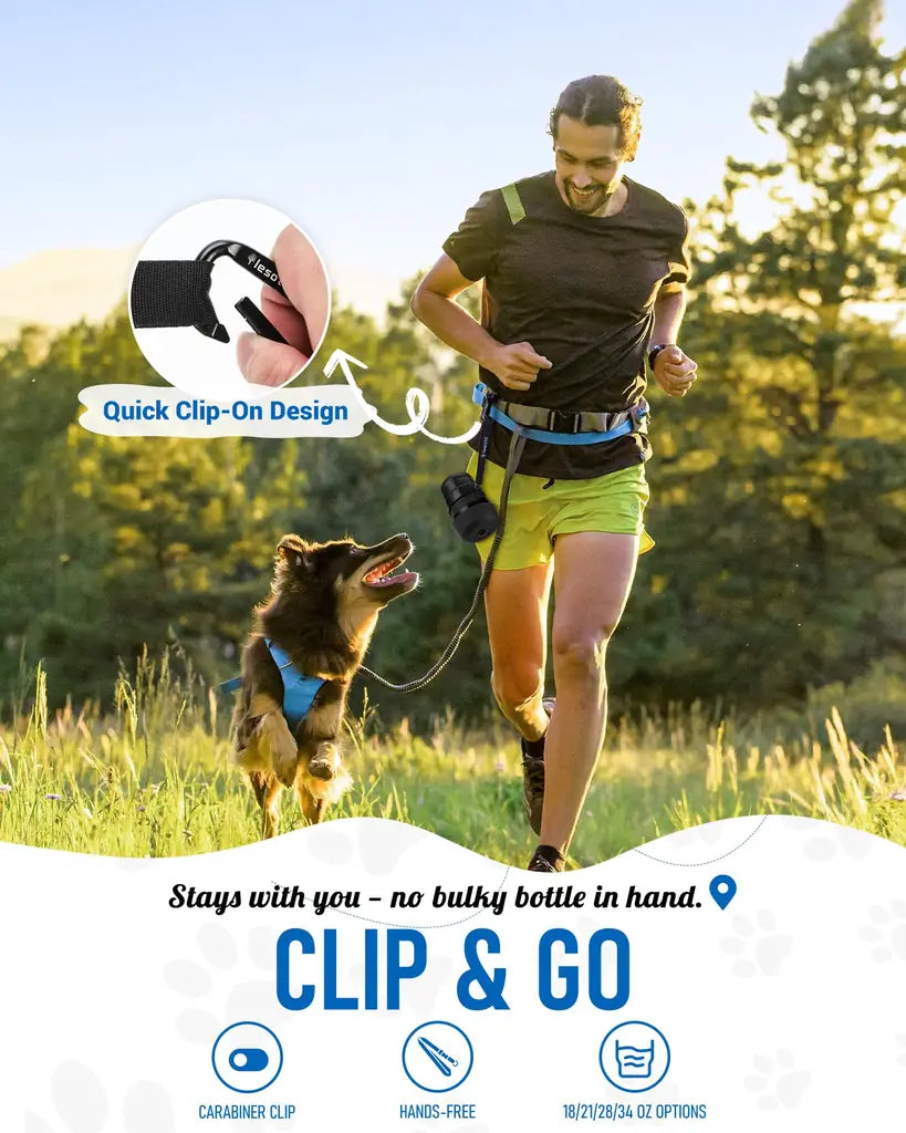 Lesotc Portable Dog Water Bottle with Bowl – 18oz / 28oz / 77oz Leak-Proof Dispenser for Dogs