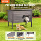 VEVOR Outdoor Cat House – Wooden Feral Cat Shelter with Roof & PVC Door Flaps