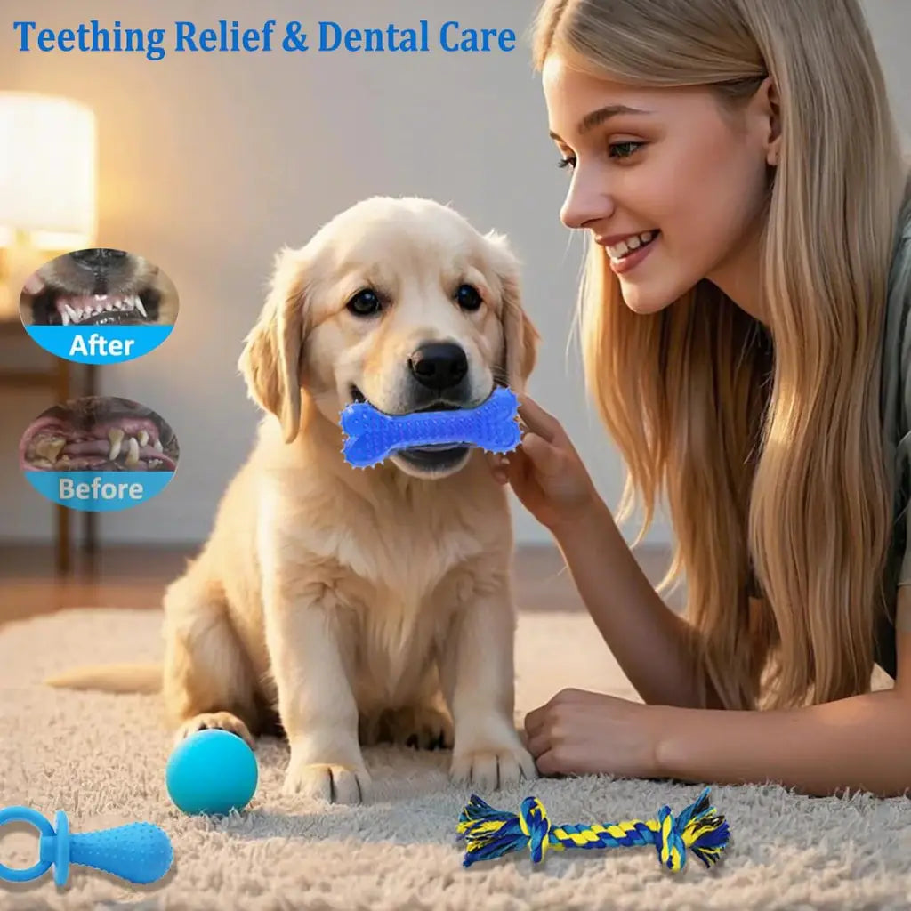 Beiker 20-Pack Puppy Chew Toys | Teething Kit for Small Dogs