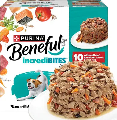 Beneful IncrediBites Small Breed Wet Dog Food | Real Beef, Chicken & Salmon in Gravy | 3 oz Cans | Variety Pack, Salmon, Chicken & Beef