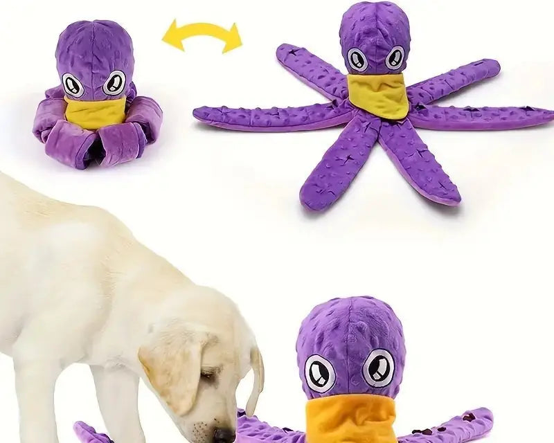 Leather Octopus Dog Toy – Durable Plush Play Toy for Dogs