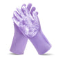 Silicone Pet Grooming Gloves – Dog & Cat Bath Scrubber Brush
