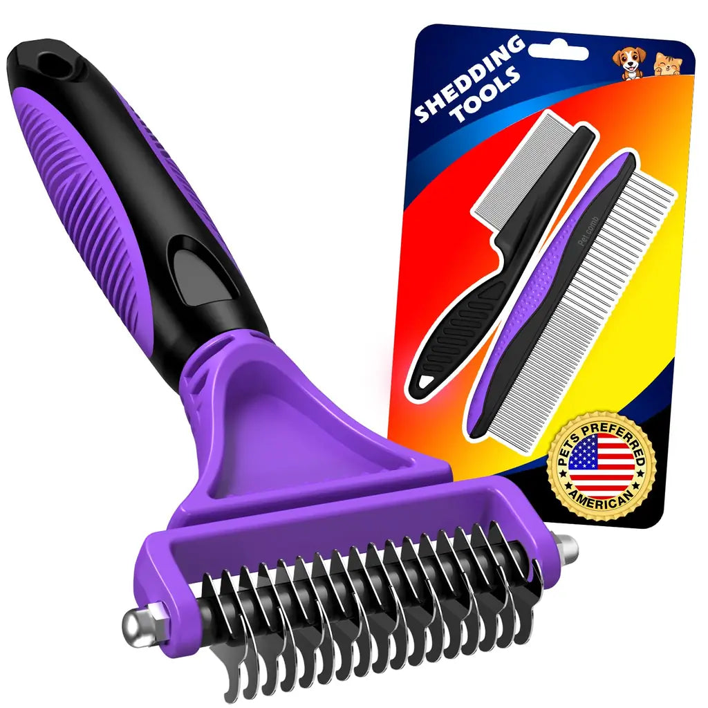 Dematting Tool Deshedding Brush: Stop Mats & Shedding | 3PCS