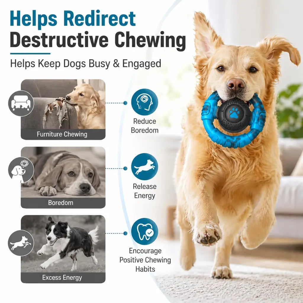 Tough Dog Toys for Aggressive Chewers – Indestructible Nylon Chew Toy with Squeaker