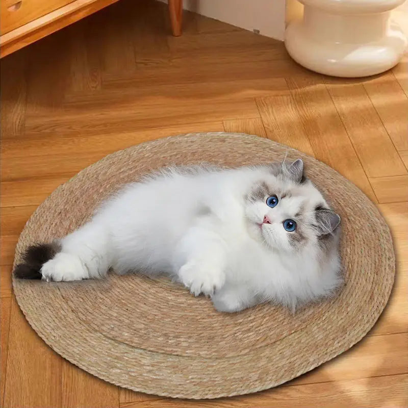 Natural Weave Cat Bed - Breathable & Cozy Pet Cushion