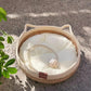 Natural Weave Cat Bed - Breathable & Cozy Pet Cushion