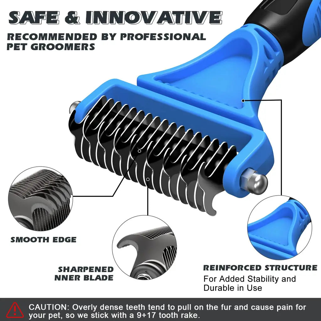 Dematting Tool Deshedding Brush: Stop Mats & Shedding | 3PCS