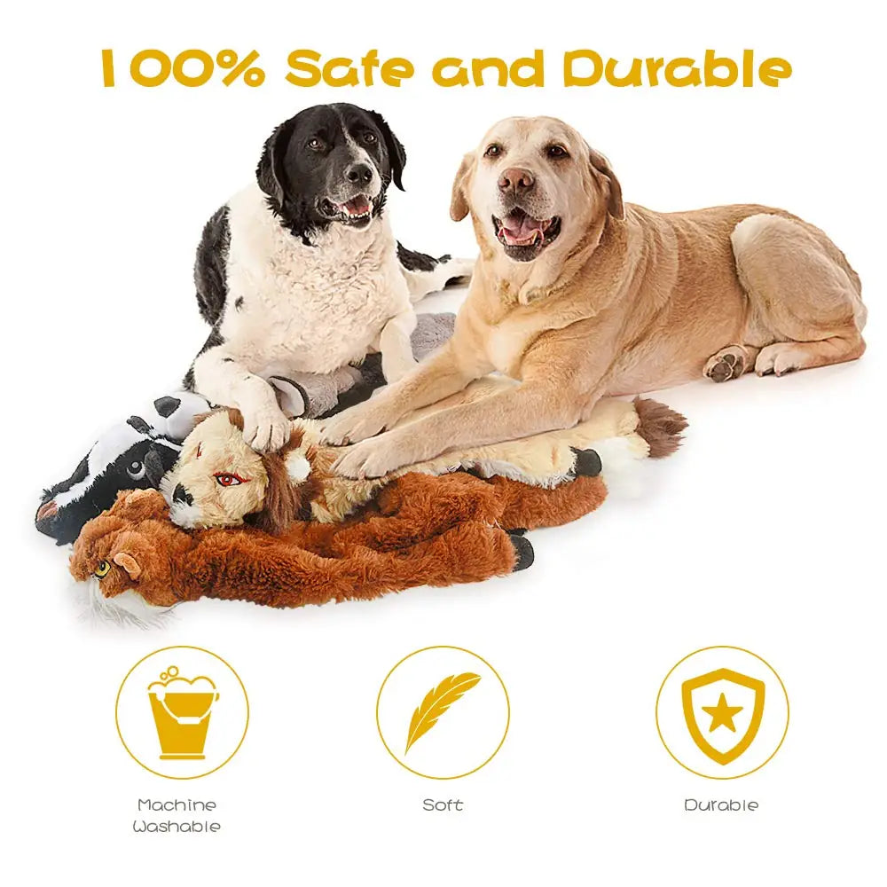 FIREOR No Stuffing Plush Dog Squeaky Toy Bundle for Small Medium Large Dogs