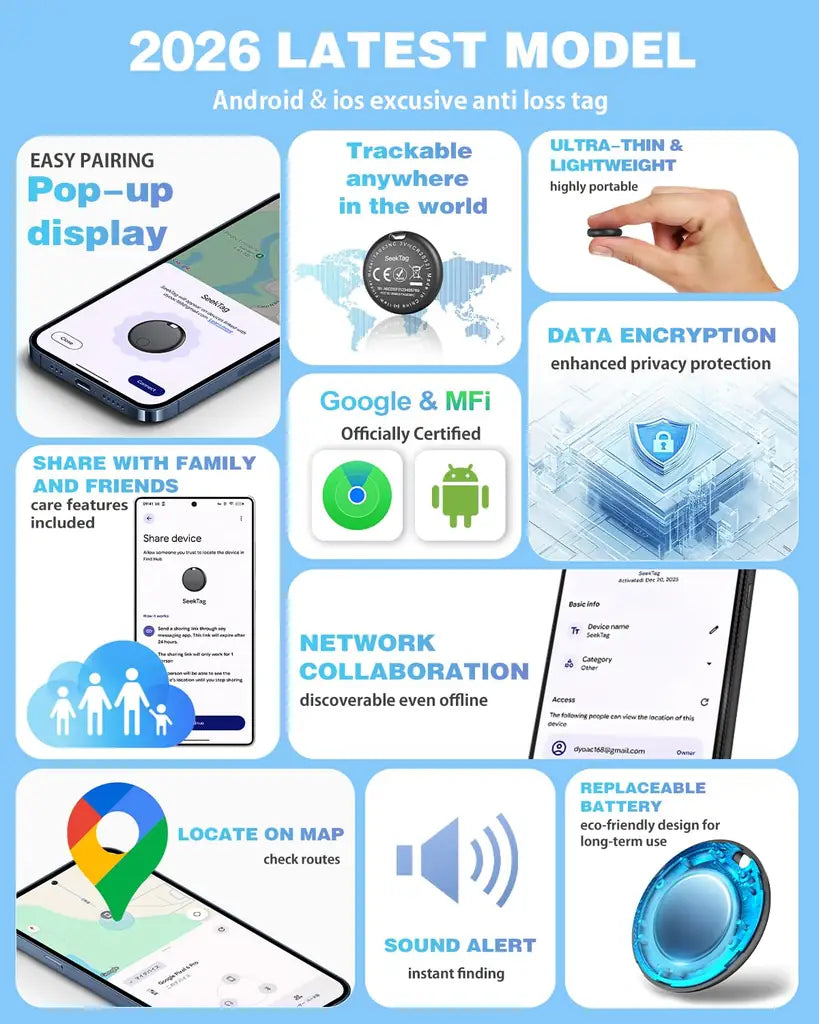 Bluetooth Pet Tracker 4-Pack with 2-Year Battery