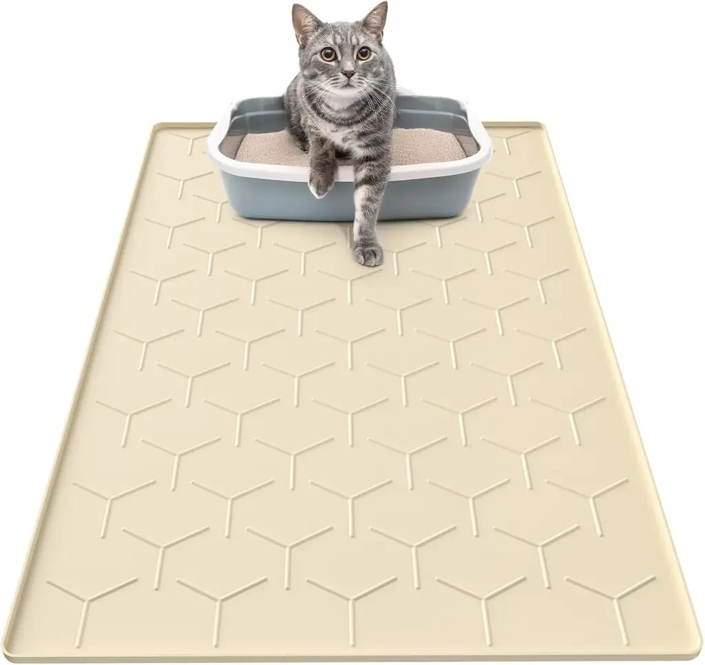Garoopion Silicone Cat Litter Mat – Waterproof, Easy Clean | 24×16 & 34×22 inch