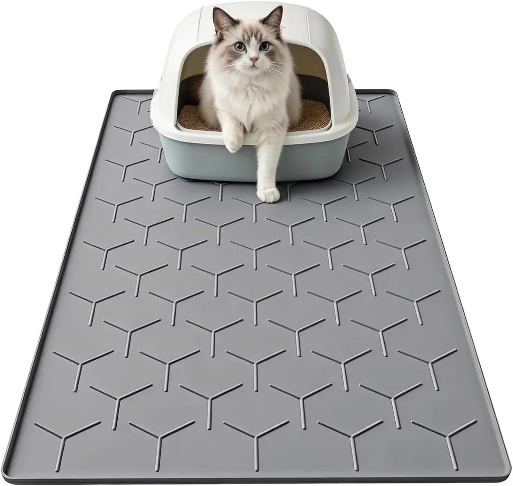 Garoopion Silicone Cat Litter Mat – Waterproof, Easy Clean | 24×16 & 34×22 inch