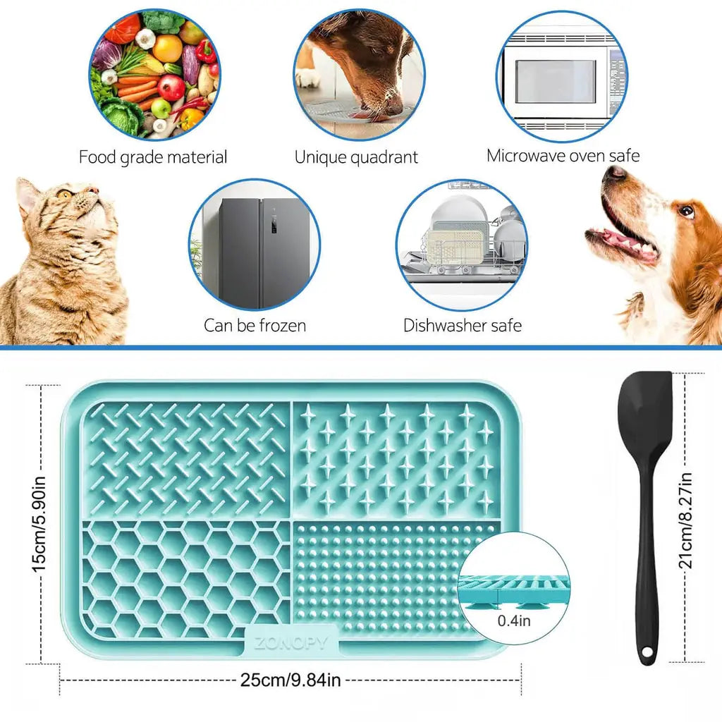 Dog Lick Mat for Anxiety Relief — Zonopy Slow Feeder Licking Mat with Suction Cups