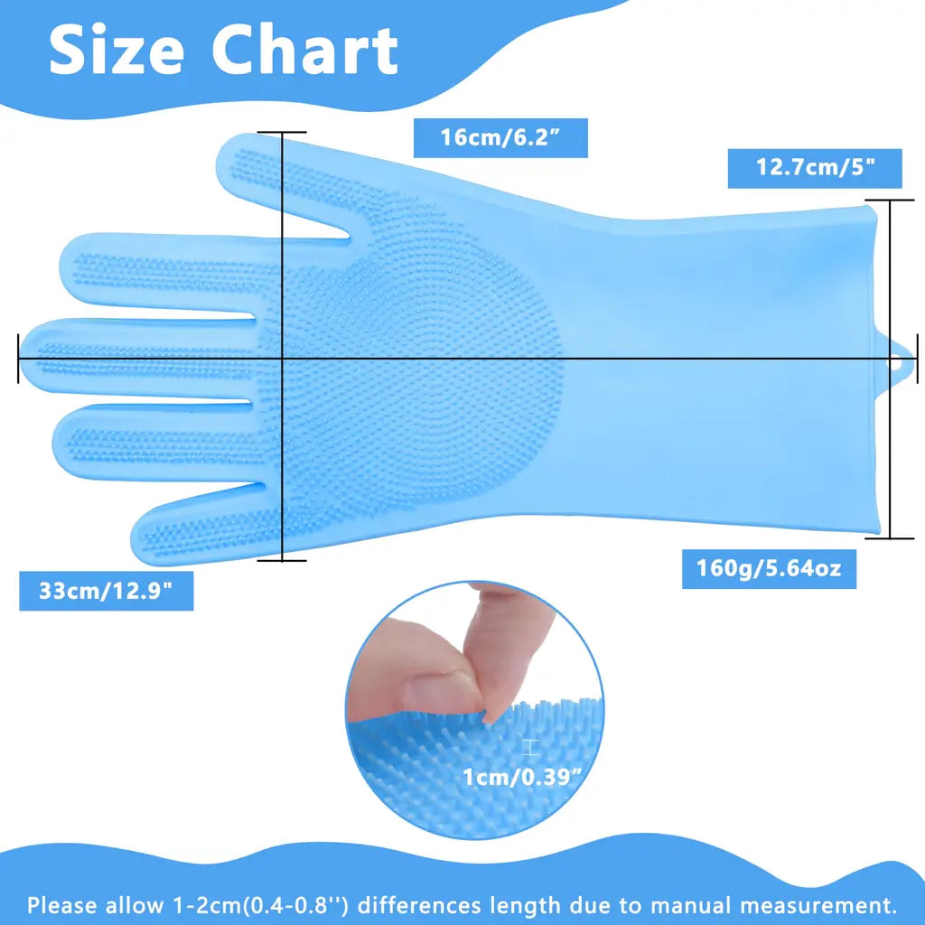 Silicone Pet Grooming Gloves – Dog & Cat Bath Scrubber Brush
