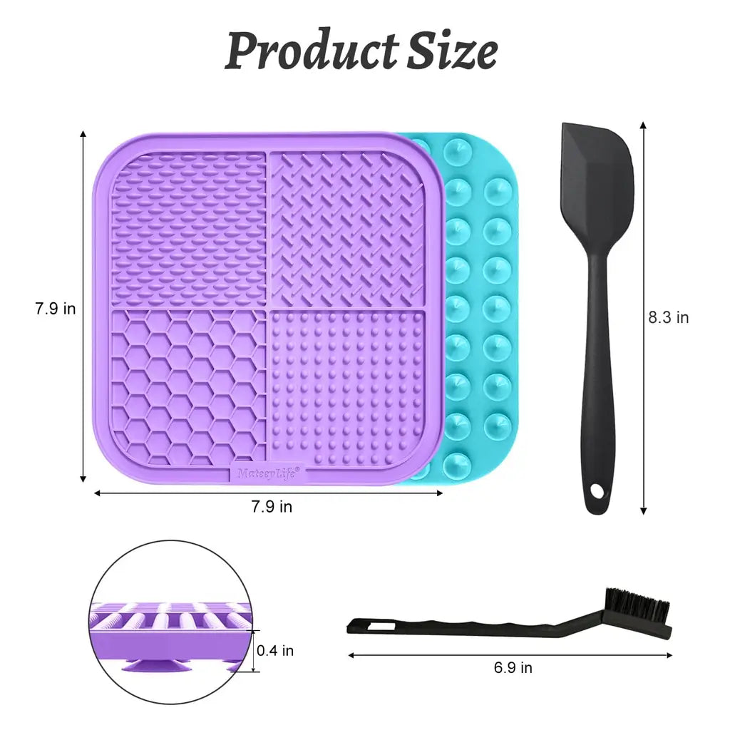 MateeyLife 2PCS Lick Mat for Dogs and Cats – Slow Feeder, Anxiety Relief, Suction Cup Design