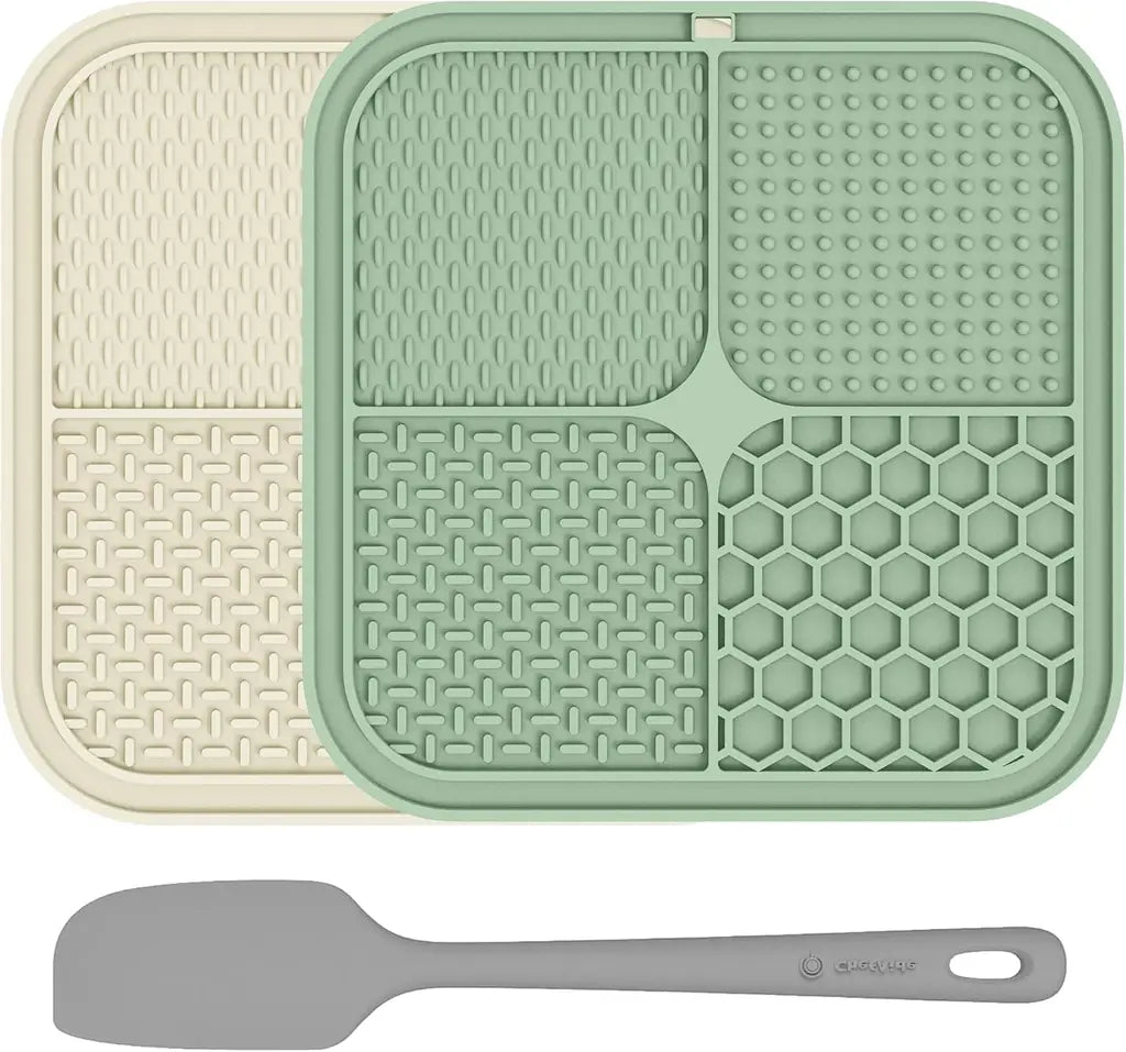 ChefAide 2 Pack Lick Mat for Dogs & Cats with Suction Cups – Slow Feeder, Anxiety Relief