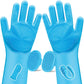 Bath Brush Finger Toothbrush for Dogs & Cats – Silicone Grooming Gloves Kit