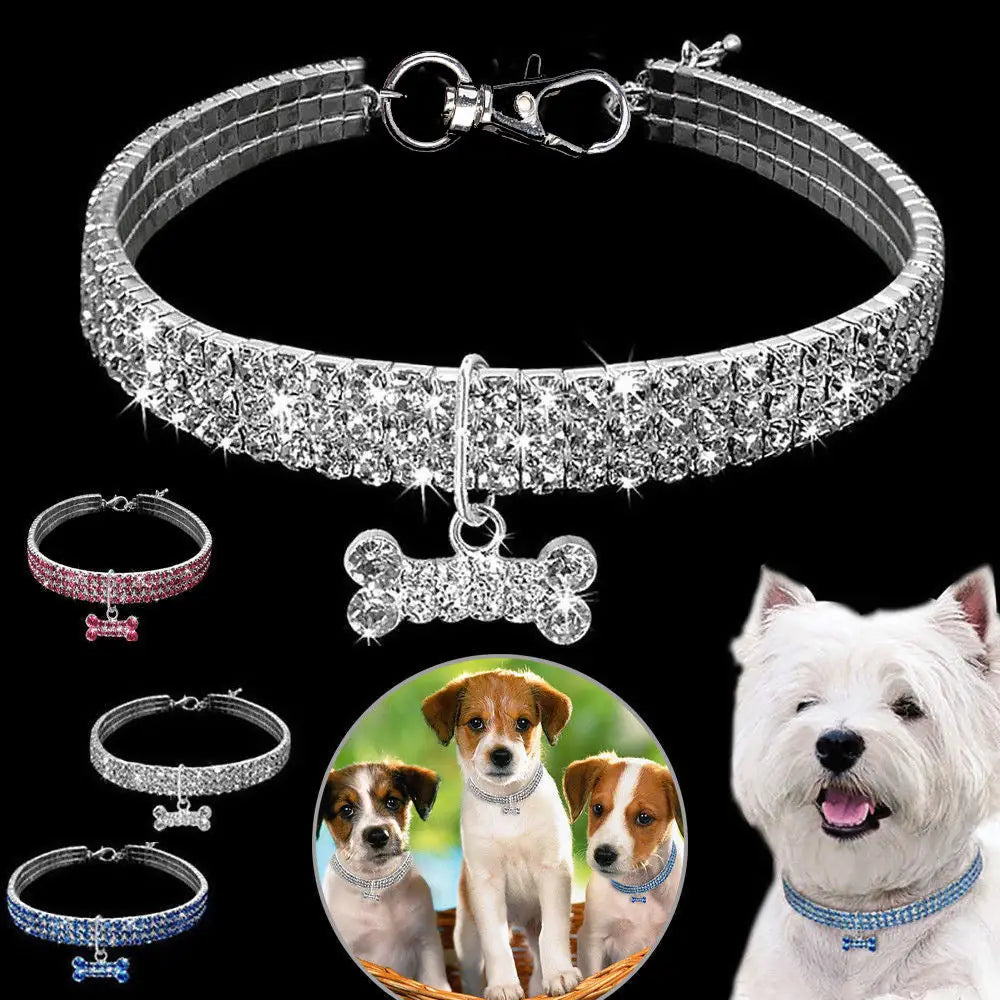 Crystal Elegance Pet Collar - Rhinestone Embellished Necklace