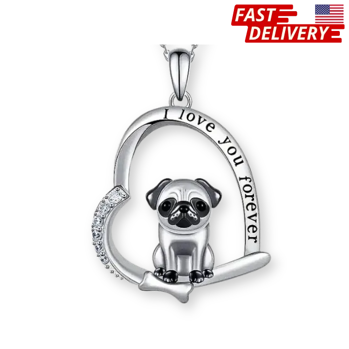 PET LOVERS THEME DOG AND HEART NECKLACE