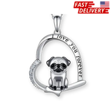 PET LOVERS THEME DOG AND HEART NECKLACE