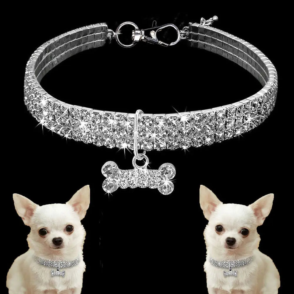 Crystal Elegance Pet Collar - Rhinestone Embellished Necklace