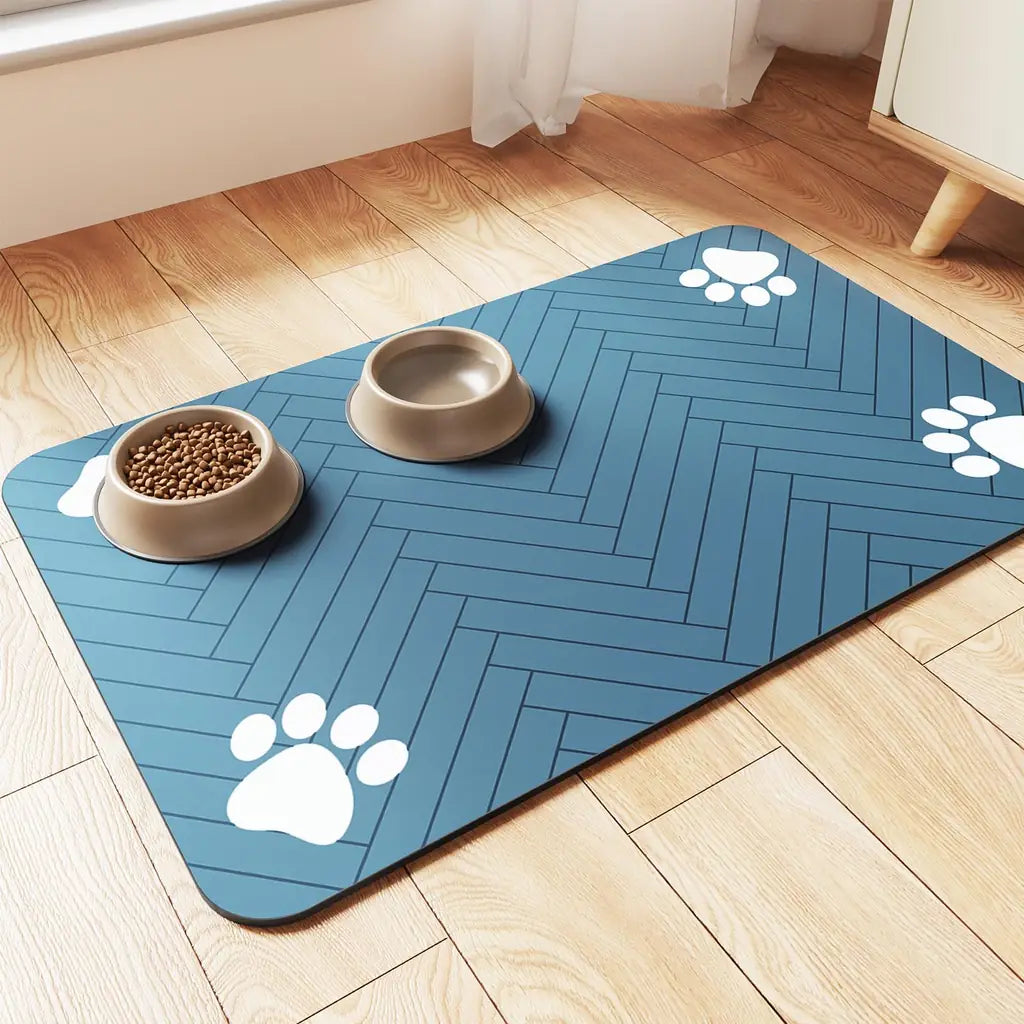 Absorbent Pet Feeding Mat – Waterproof, Non-Slip, Quick Dry for Dogs & Cats