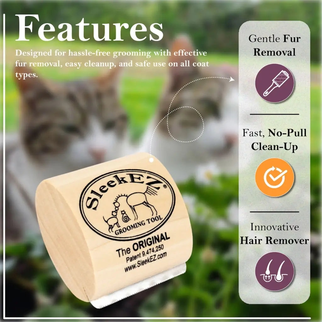 SleekEZ Deshedding Grooming Tool | Pet Hair Removal Brush | All Fur Types | Made in USA