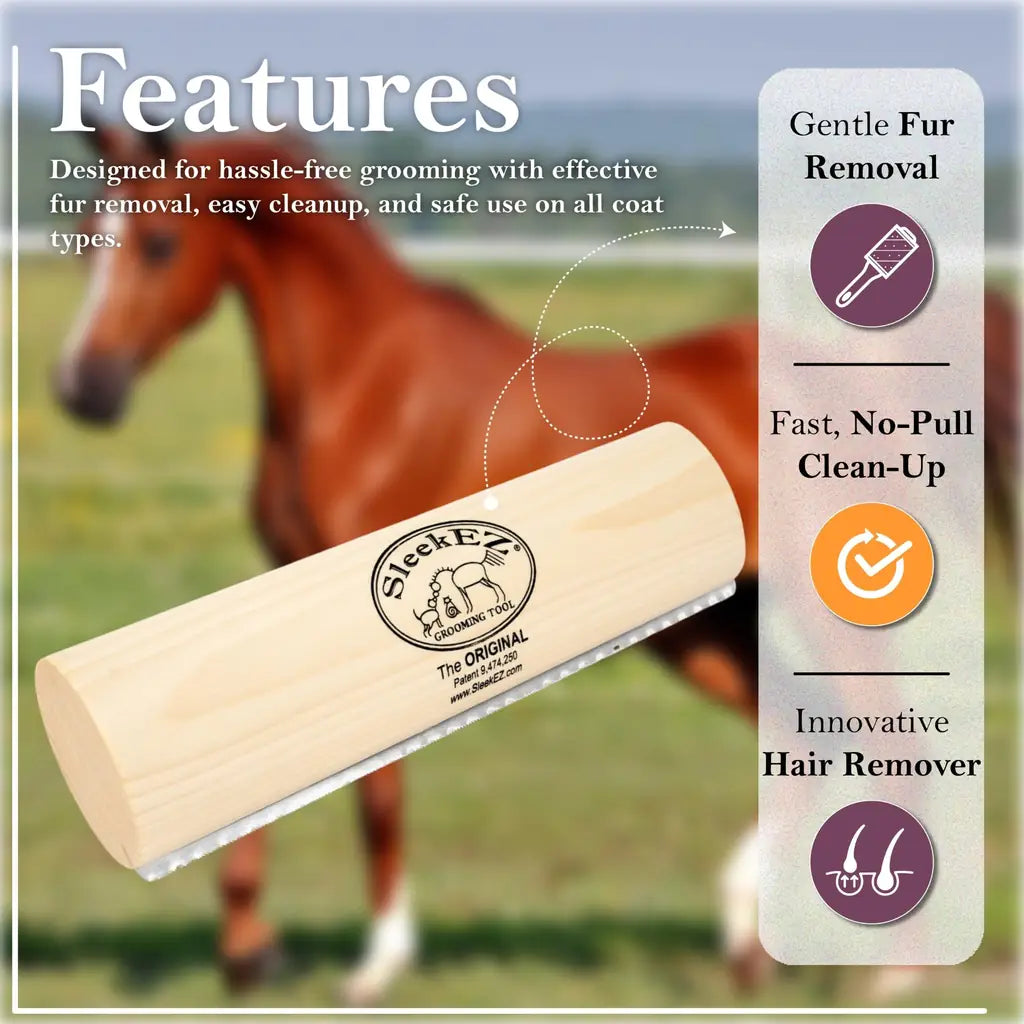 SleekEZ Deshedding Grooming Tool | Pet Hair Removal Brush | All Fur Types | Made in USA